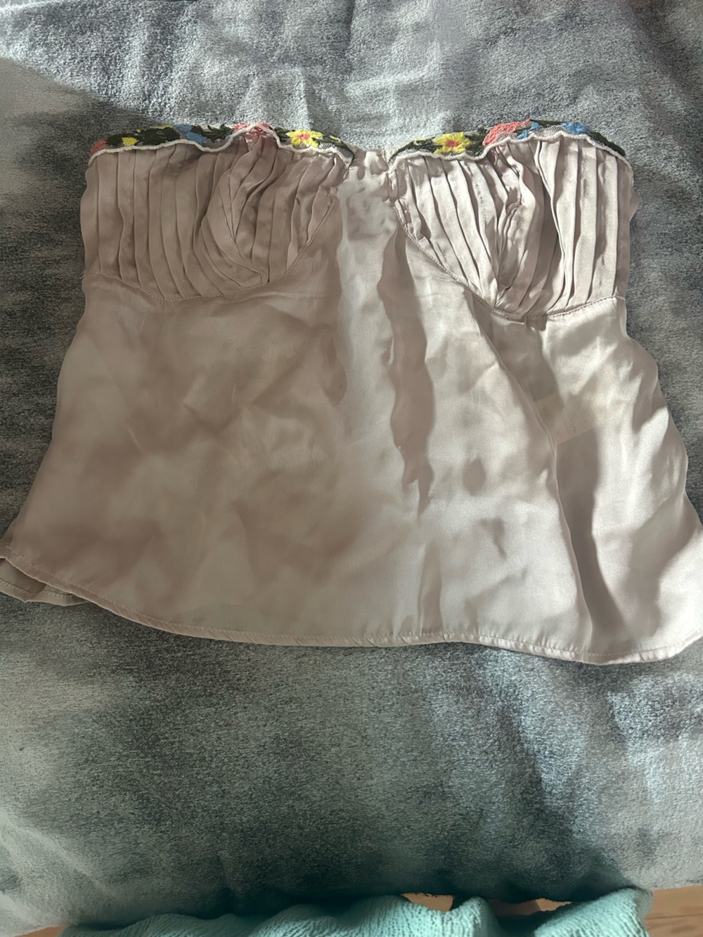 Free People Smocked Blush Pink Crop Tube Top size L